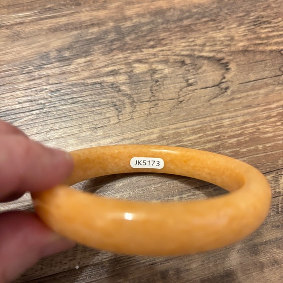 Elegant Orange Jade Bangle Bracelet 60mm - Picture 3 of 5